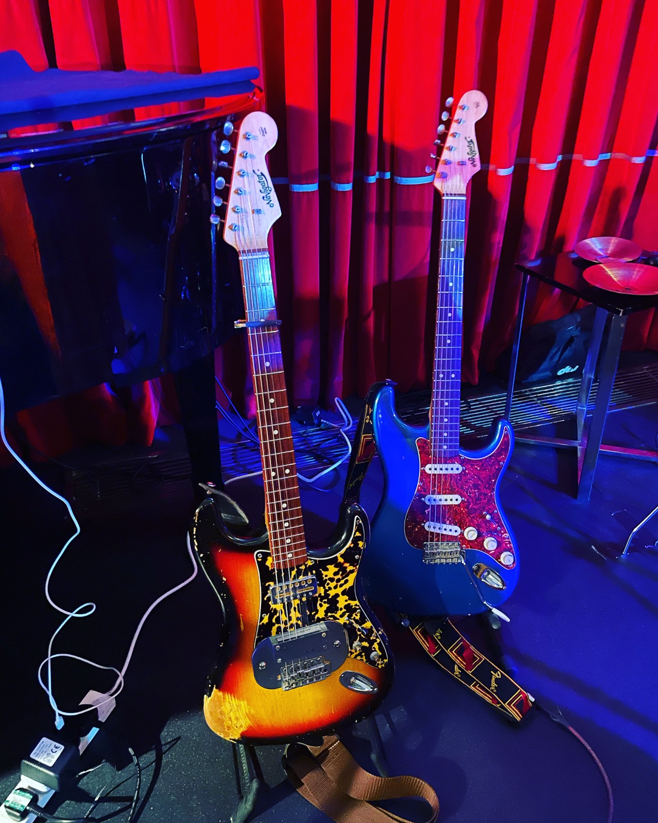 The Coodercaster, and the blue ESP Navigator N-ST