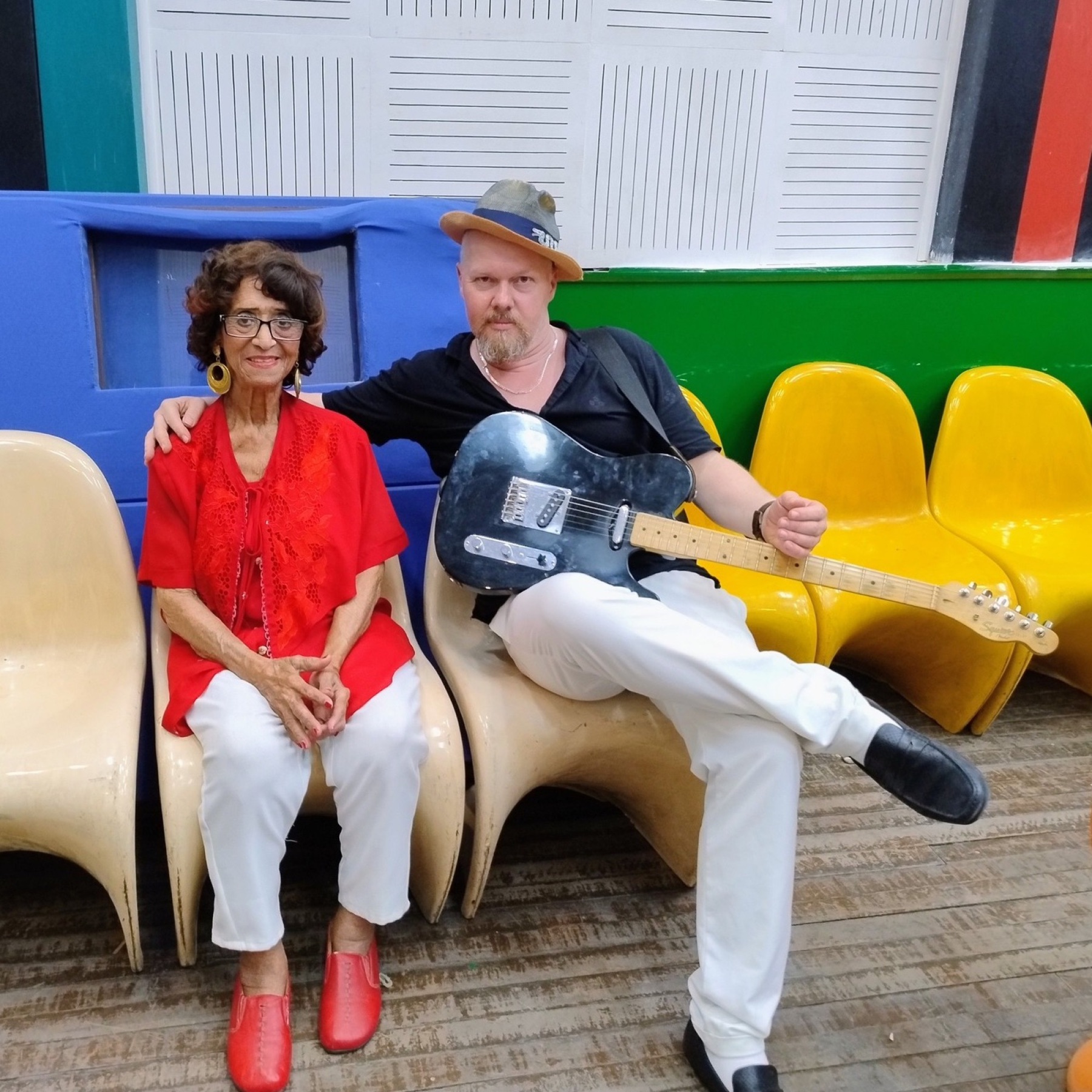 With Nancy Maura at Estudios Siboney